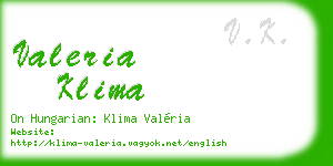 valeria klima business card