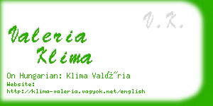 valeria klima business card